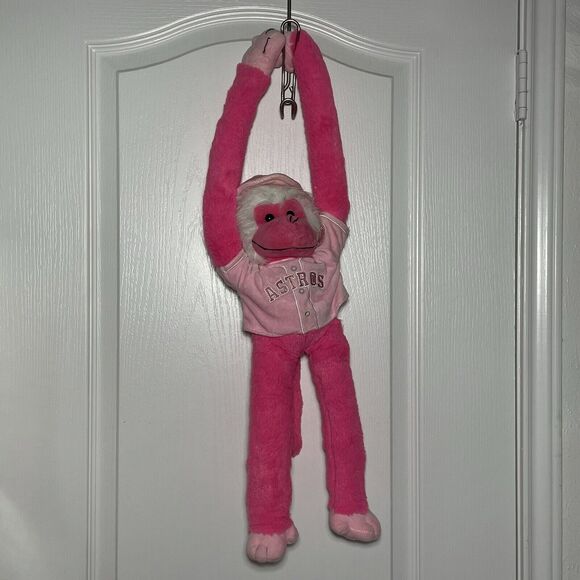 MLB Houston Astros Baseball Rally Monkey Stuffed Plush Doll 18" Pink FOCO - Picture 1 of 16